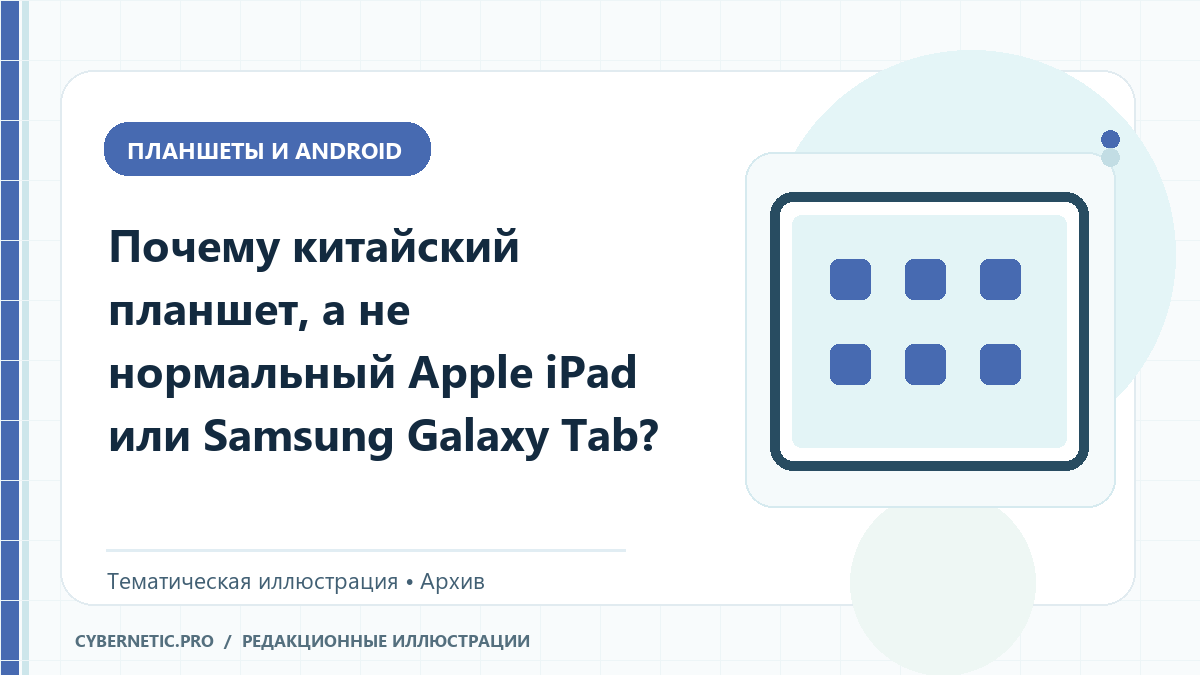 Тематическая иллюстрация к архивной статье: Почему китайский планшет, а не нормальный Apple iPad или Samsung Galaxy Tab?
