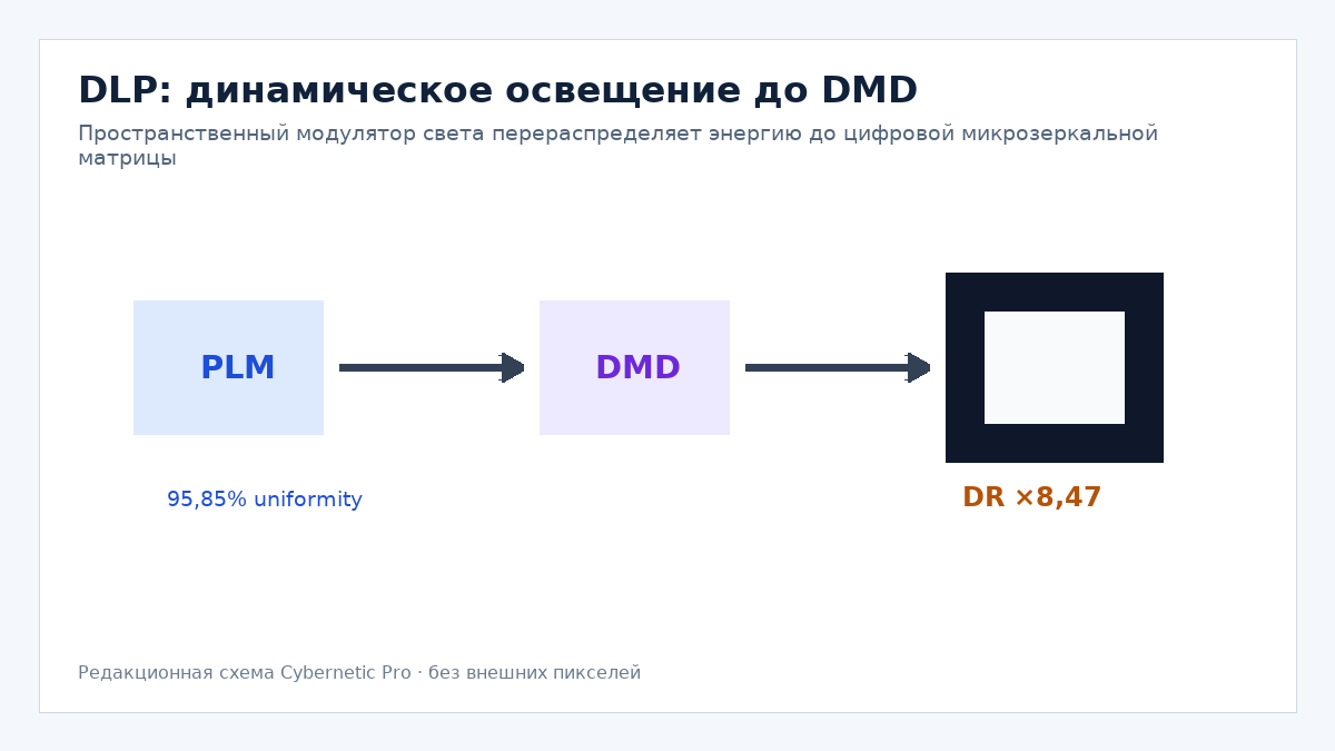 Динамическое освещение PLM перед DMD