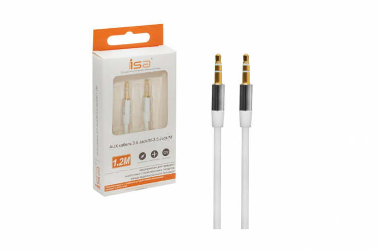 Кабель AUX mini jack 3.5 mm - mini jack 3.5 mm, 1.2 м ISA