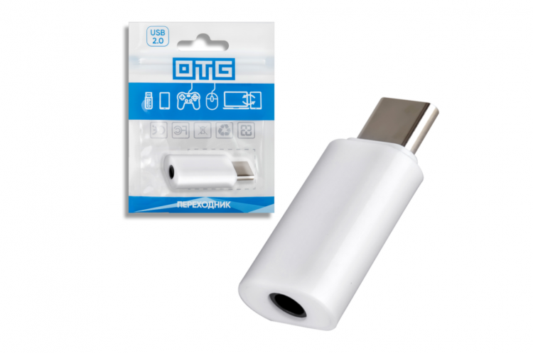 Переходник короткий Type-C to Mini jack 3.5mm