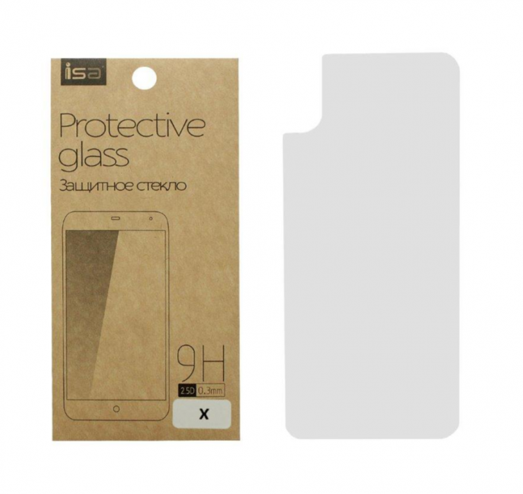 Защитное стекло на заднюю панель для iPhone X/XS 2.5D 0.3 мм ISA