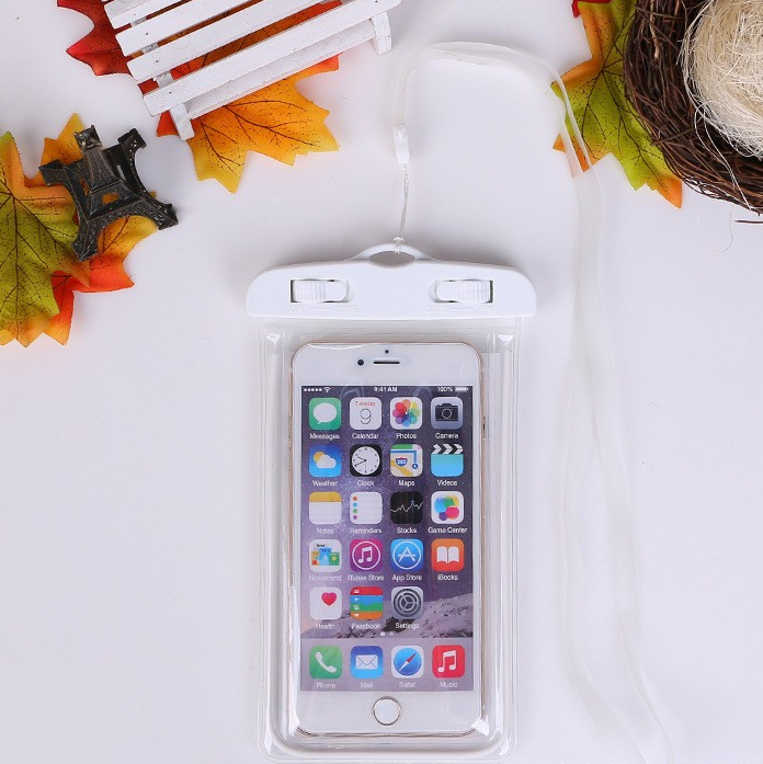 Водонепроницаемый непромокаемый герметичный чехол для телефона до 6.7 дюймов, для съемки под водой и документов, размер XL, светящийся, белый