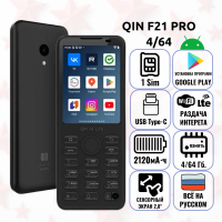 Qin F21 Pro 4/64 черный Кнопочный Android Смартфон, 1 nano SIM, Cенсорный экран 3.5", камеры 5+2Мп.
