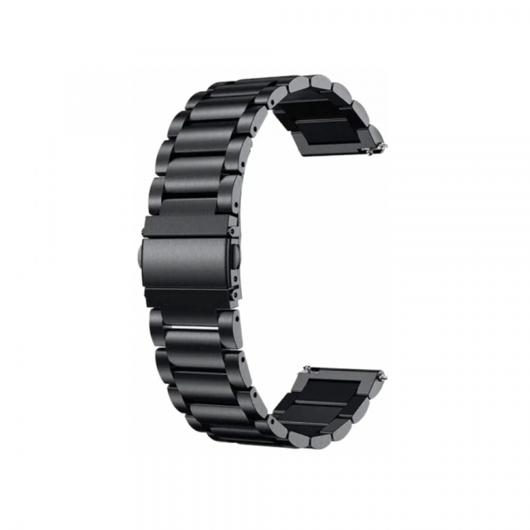 22 мм Черный Металлический ремешок для часов крупное звено + быстросъёмные ушко 2 шт