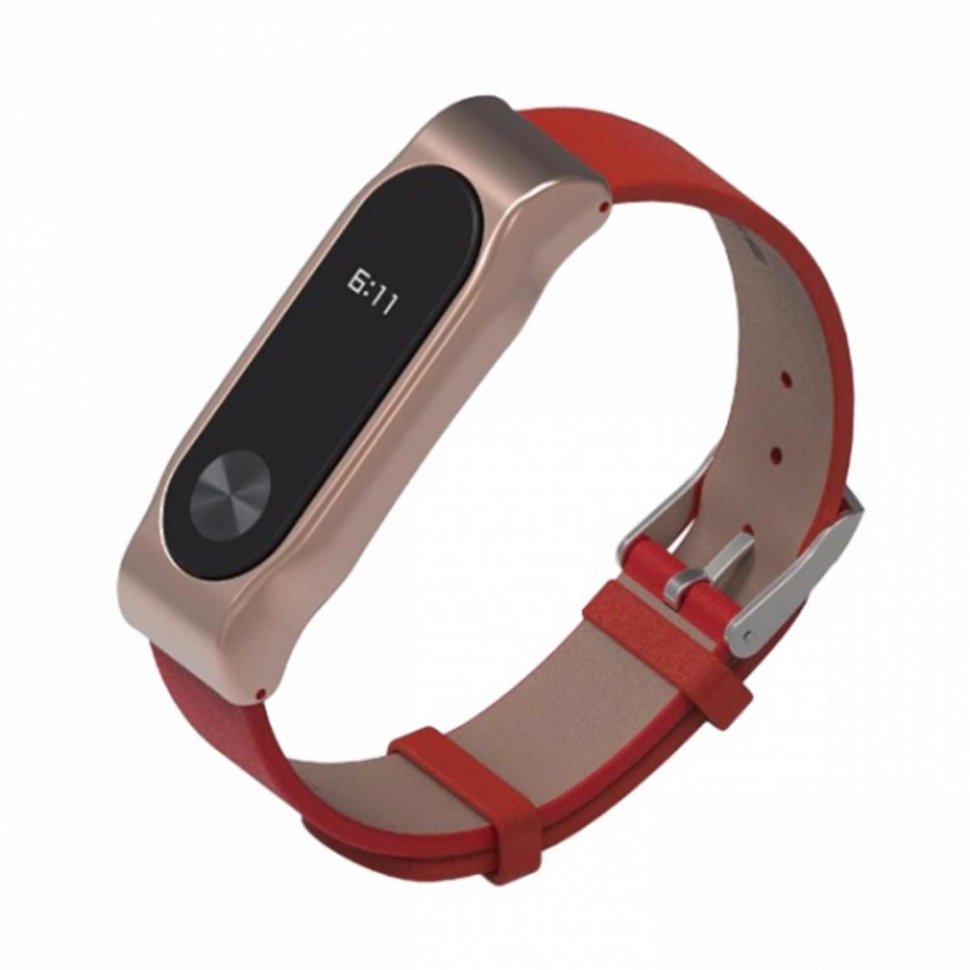 часы смарт браслеты кожаный ремень Mijobs Leather для Xiaomi Mi Band 2