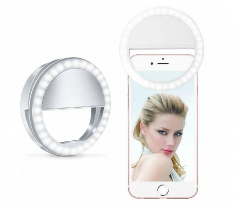 Светодиодное кольцо LED селфи-лампа аккумуляторная для селфи Selfe Ring Light RK-12