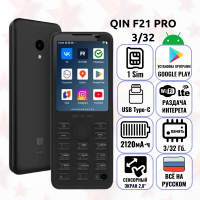 Qin F21 Pro 3/32 черный Кнопочный Android Смартфон, 1 nano SIM, Cенсорный экран 3.5", камеры 5+2Мп.